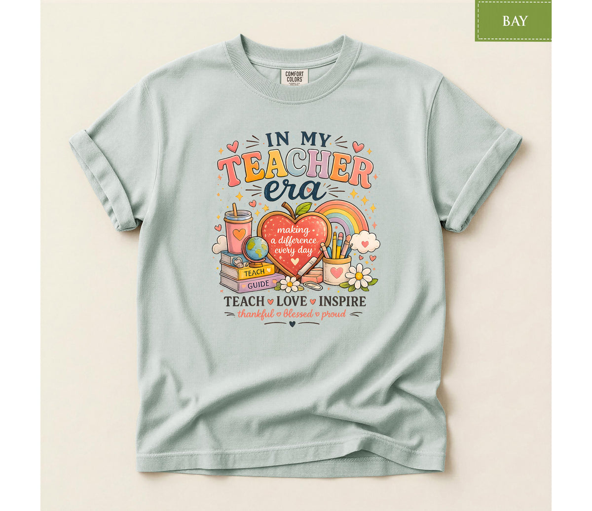Comfort Colors® In My Teacher Era Shirt, Back to School Top, Teacher Retro Inspired Tee, Cute Educator Gift