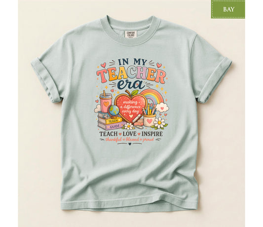 Comfort Colors® In My Teacher Era Shirt, Back to School Top, Teacher Retro Inspired Tee, Cute Educator Gift