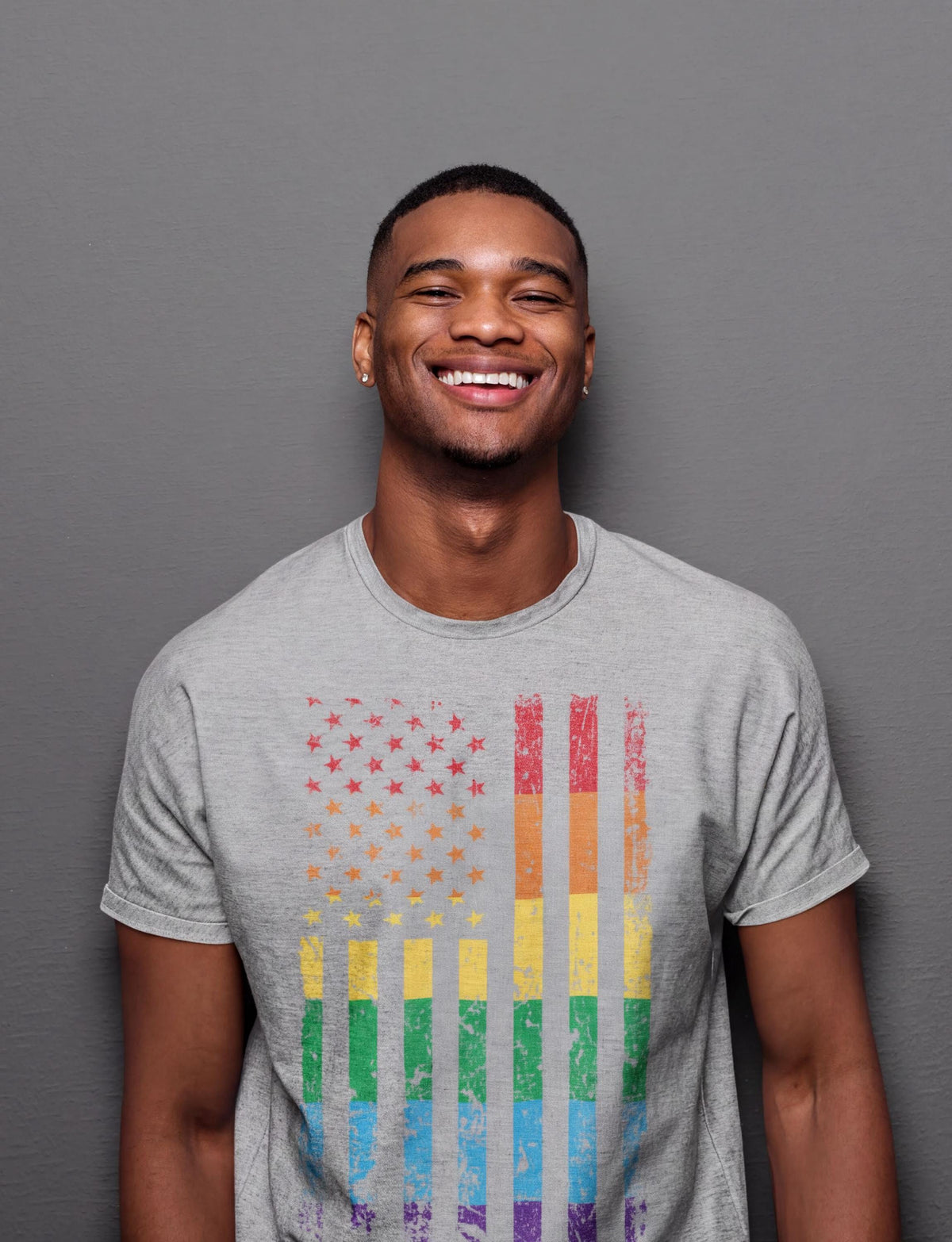 LGBTQIA2+ American Rainbow USA Pride Flag Shirt, Comfort Colors® LGBT Gay Rights Tee Top