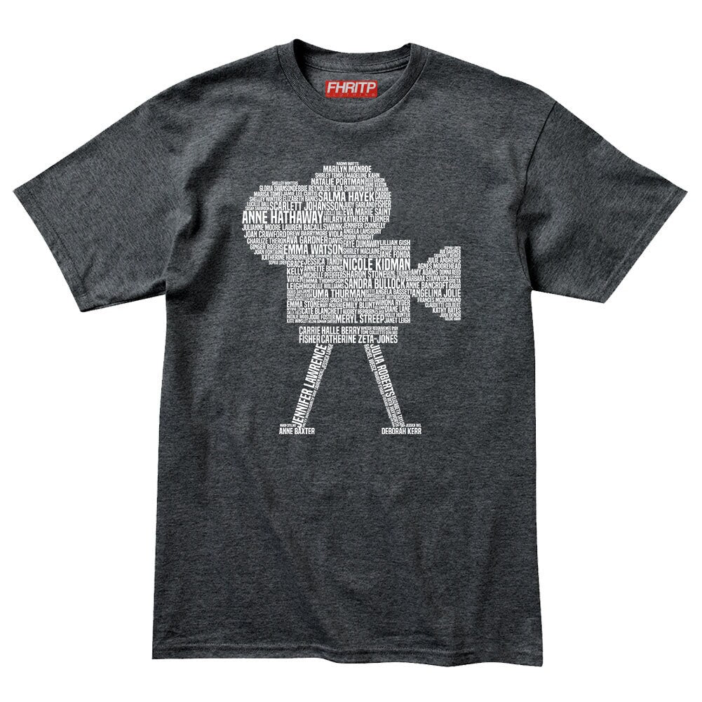 Mens Movie Actress Film Star Legends Camera Tribute T shirt Tee Top T-shirt