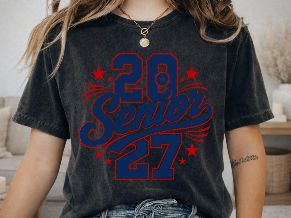 Comfort Colors® Senior 2027 Patriotic Shirt, Class of 2027 USA Graduate Fourth of July Tee