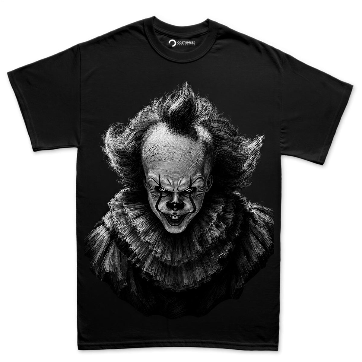 Evil Clown Portrait Shirt, Dark Horror Clown T-Shirt, Creepy Clown Face Hoodie, Black and White Horror Sweatshirt, Halloween Tee Gift