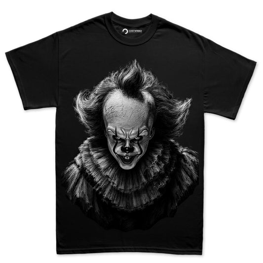 Evil Clown Portrait Shirt, Dark Horror Clown T-Shirt, Creepy Clown Face Hoodie, Black and White Horror Sweatshirt, Halloween Tee Gift