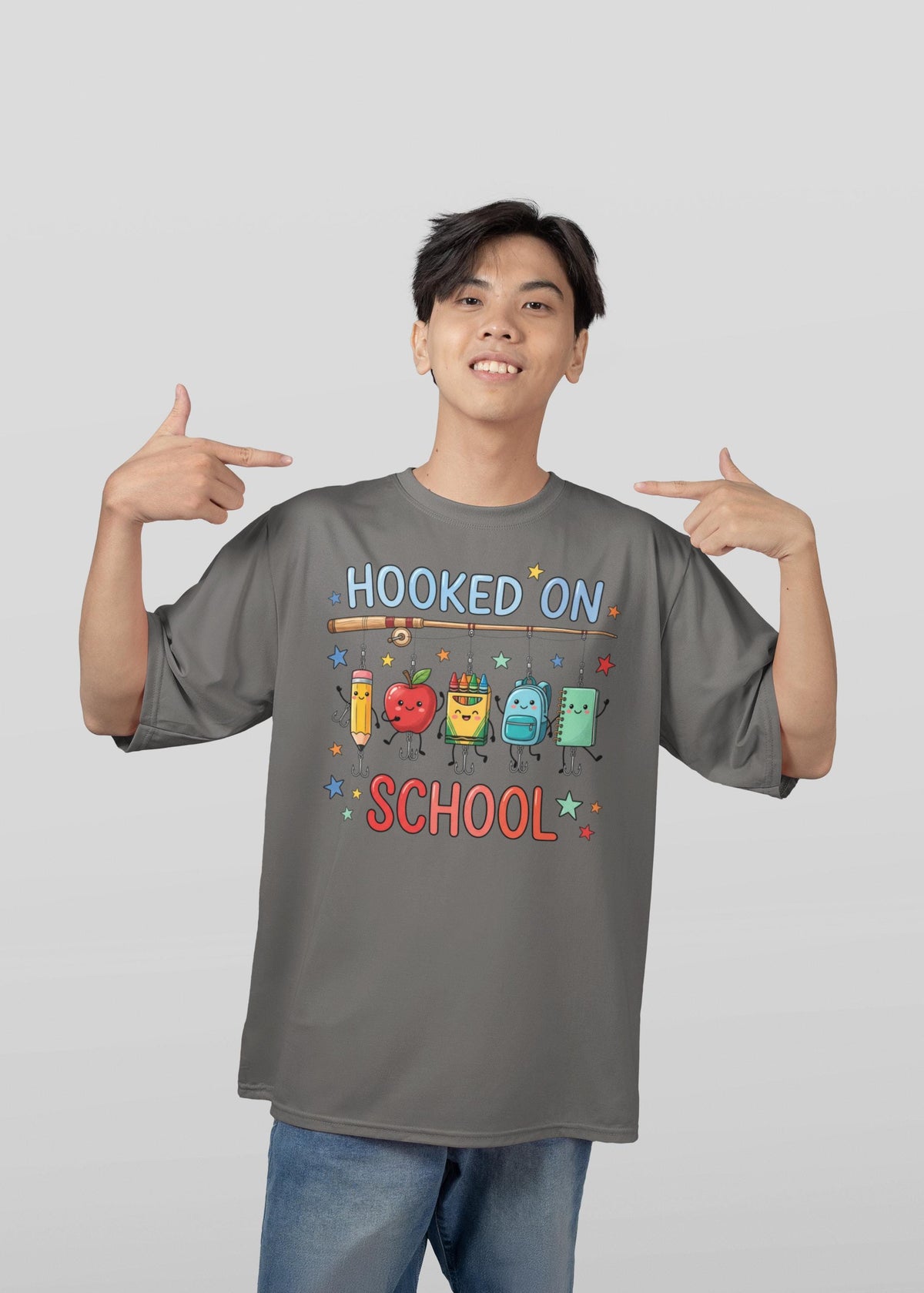 Hooked on School Fishing Teacher Shirt, Classroom Student Gift, First Day Back Tee