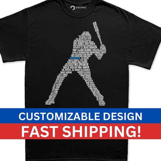 Baseball Legends T-Shirt: Hall of Fame Player Silhouette Design, Softball Tee