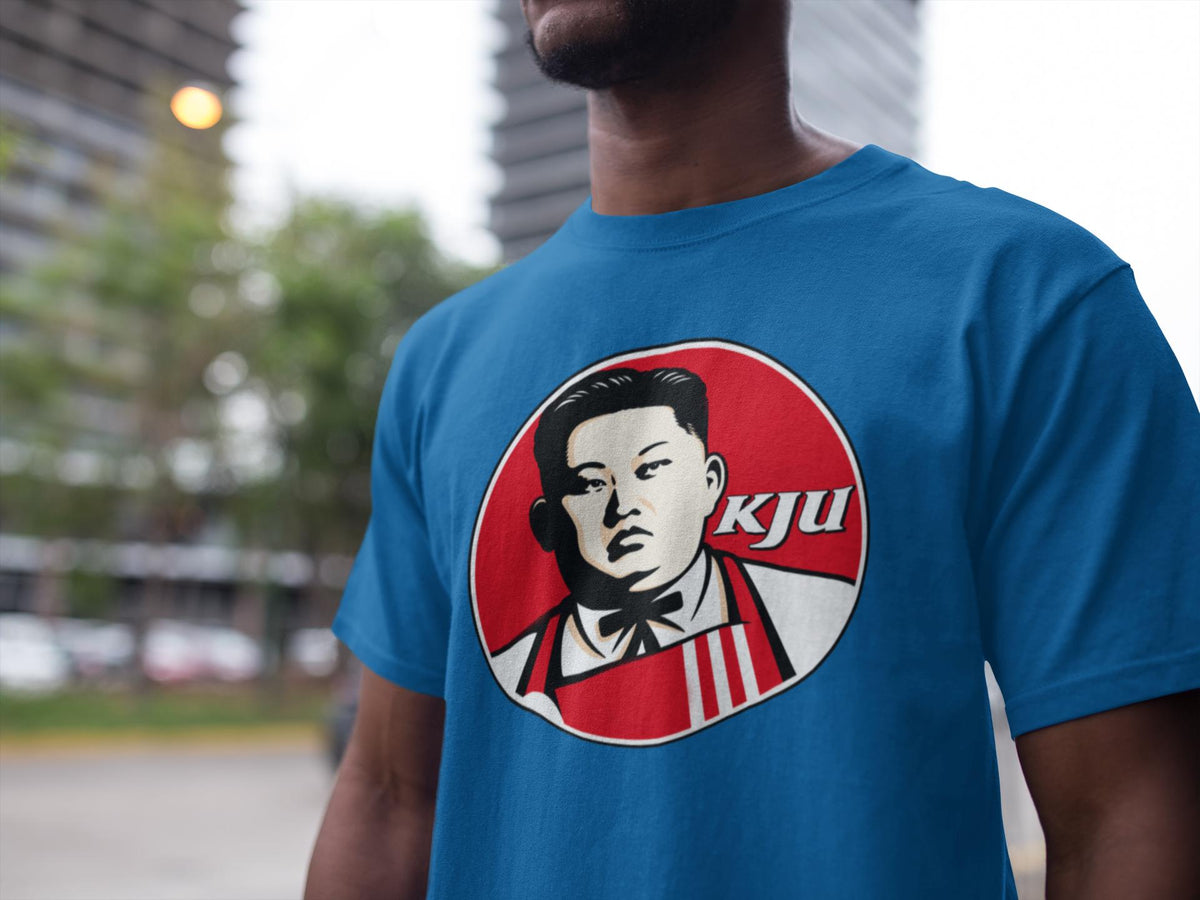 Kim Jong Un Fried Chicken Parody Shirt, Funny Dictator Chicken Logo T-Shirt, Political Satire Meme Hoodie, Funny Gag Gift Idea Sweatshirt