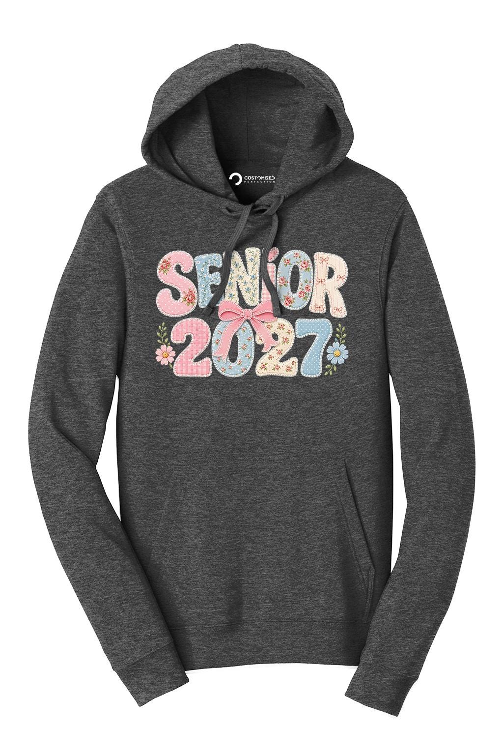 Senior 2027 Shirt | Floral Patchwork Senior T-Shirt | Cute Coquette Graduation Tee | Class Of 2027 Grad Gift For Her | Cute Senior Squad Tee