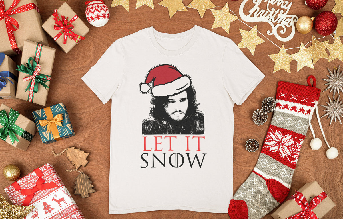 GOT Jon Snow T-shirt, Let It Snow Christmas Shirt, Funny Christmas Holiday Shirt, Family Christmas Gift Shirt, Game of Throne