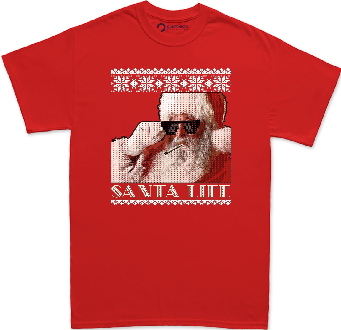 Funny Christmas Santa Shirt, Christmas Gift Shirt, Funny Santa Claus Shirt, Christmas Holiday Shirt, Santa Face Shirt, Santa Life Mens Shirt