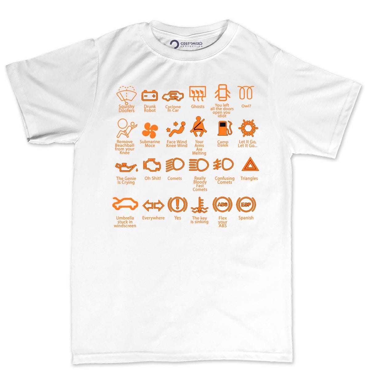 Funny Dashboard Warning Lights Shirt | Car Mechanic Humor, Parody Graphic Tee,  Automotive Gift