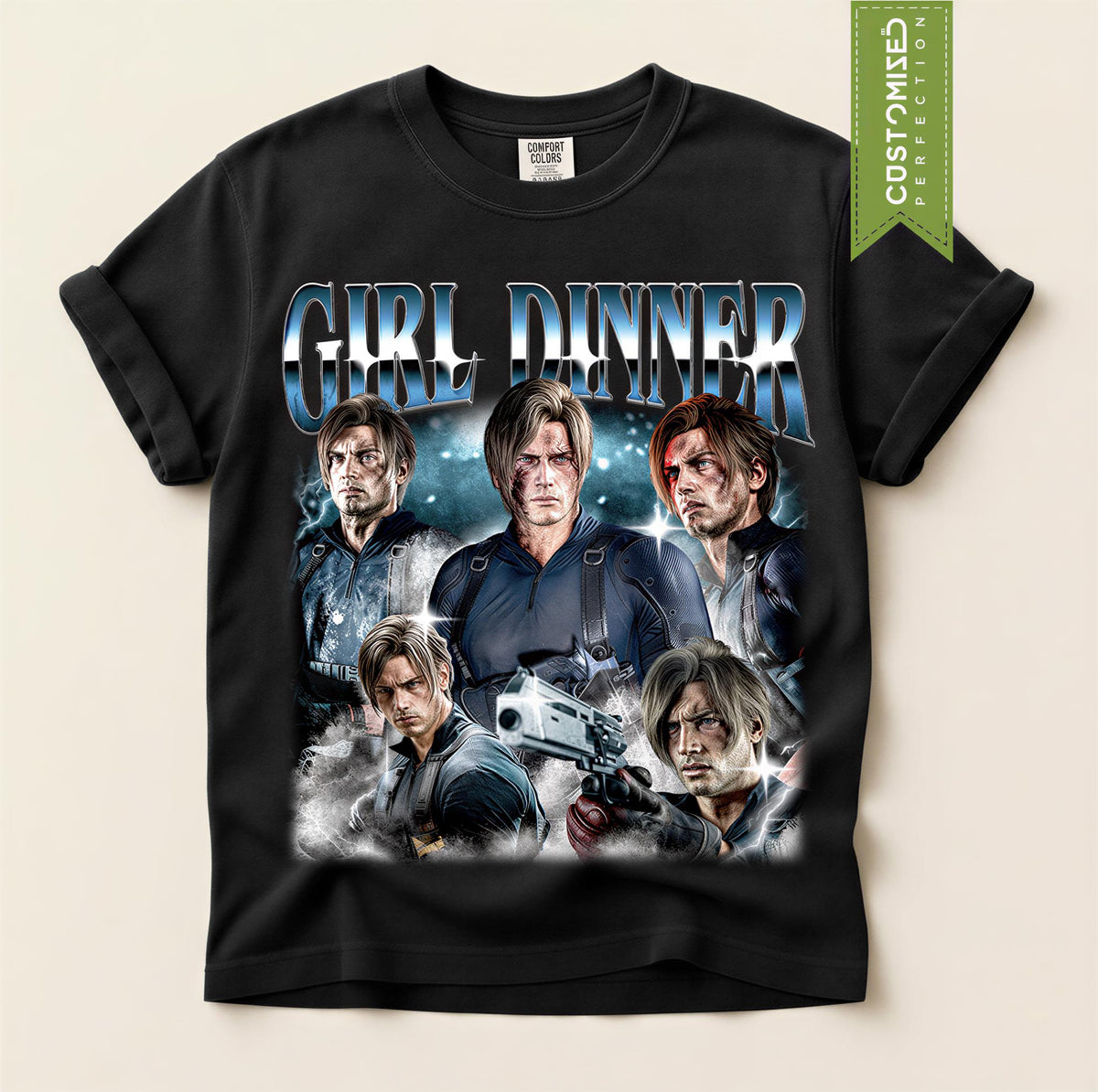 Girl Dinner Comfort Colors® Shirt, Leon Kennedy Resident Evil Gamer Girl Tee, Requiem RE9 Fan Gift