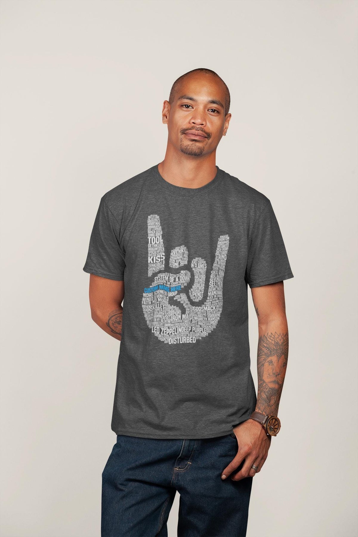 Metal Music Shirt, Heavy Metal Music Gift, Customized Metal Music T-shirt, Heavy Metal Legends TShirt, Gift for Metalheads, Devil Horns