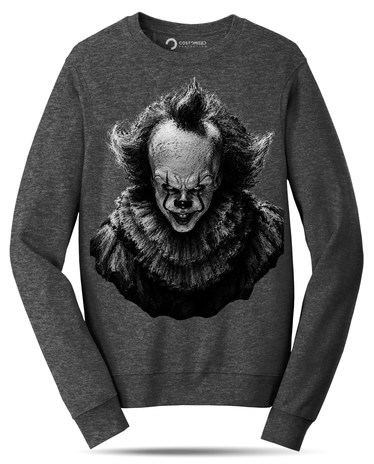 Evil Clown Portrait Shirt, Dark Horror Clown T-Shirt, Creepy Clown Face Hoodie, Black and White Horror Sweatshirt, Halloween Tee Gift