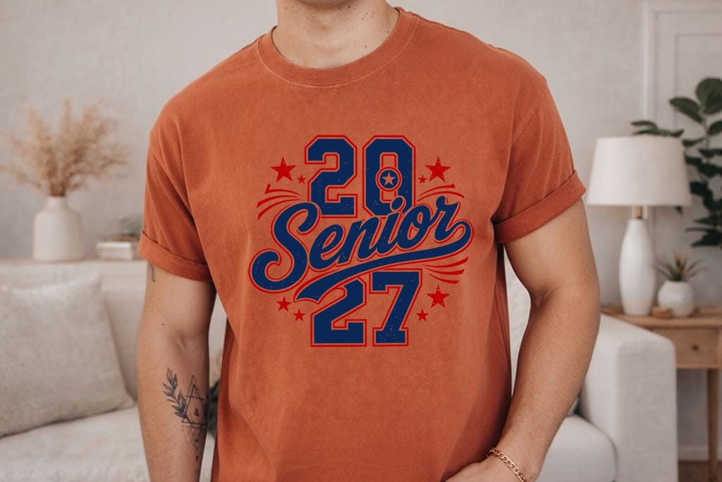 Comfort Colors® Senior 2027 Patriotic Shirt, Class of 2027 USA Graduate Fourth of July Tee