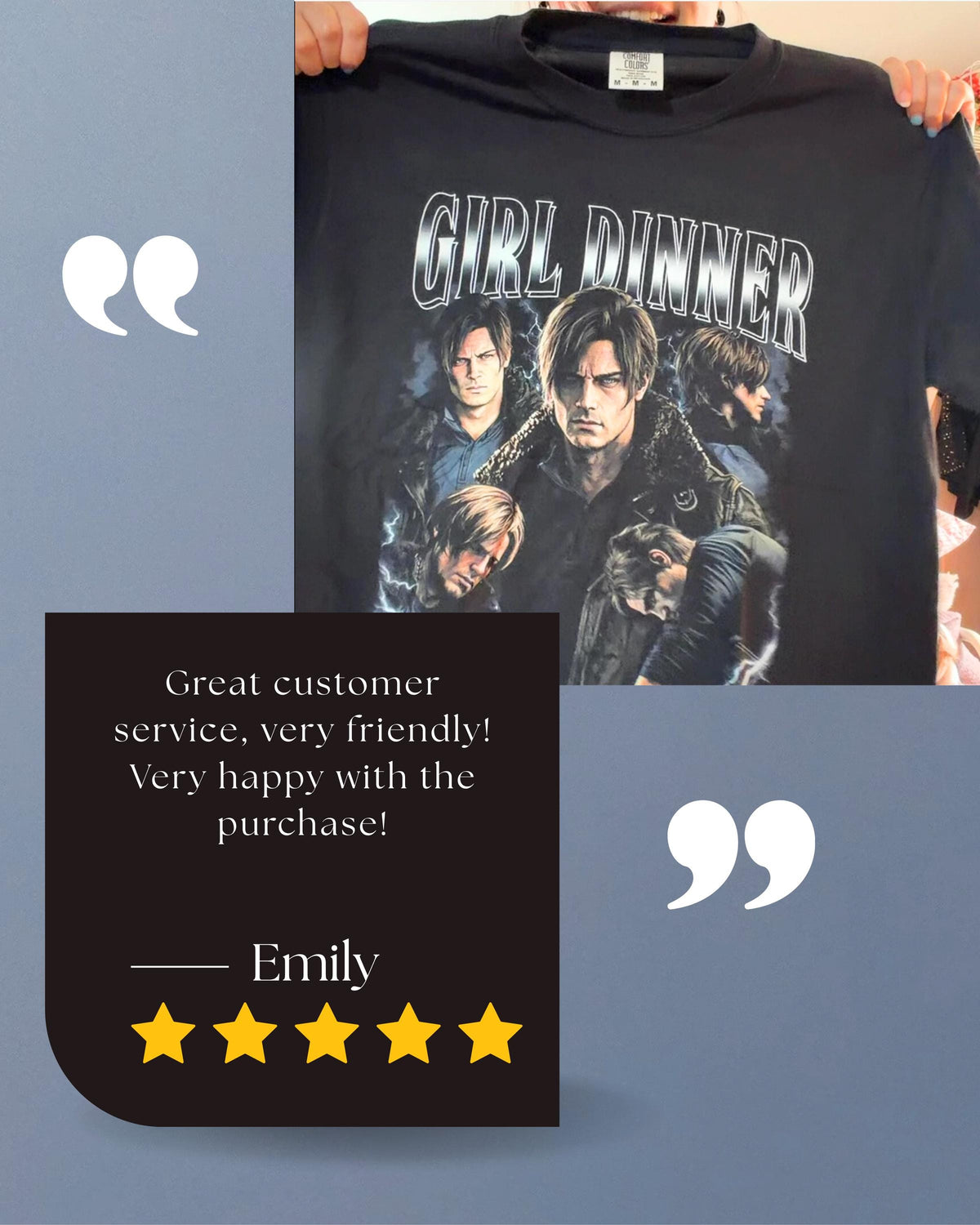 Girl Dinner Shirt, Resident Evil Tee, Leon Kennedy Comfort Colors® Top