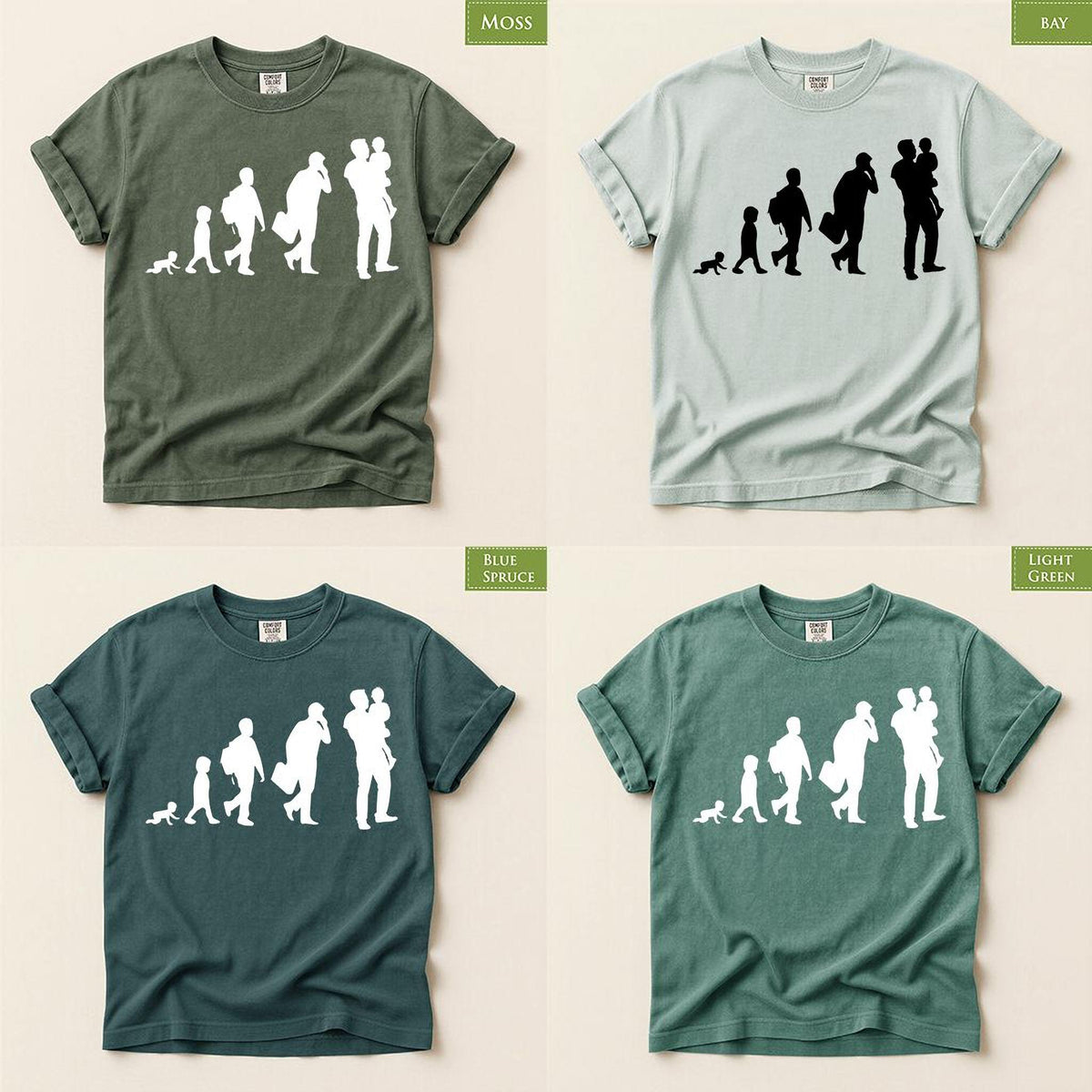 Fatherhood Evolution Shirt: Comfort Colors® Funny Dad Graphic Tee