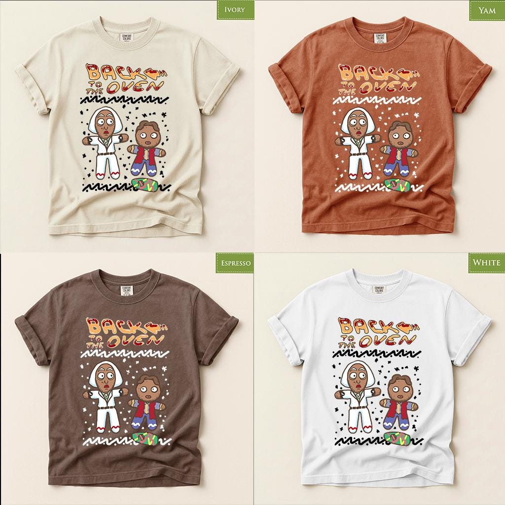 Comfort Colors® Back to the Oven Christmas Shirt, Funny Gingerbread Holiday Tee, Retro Christmas Graphic, Festive Gift