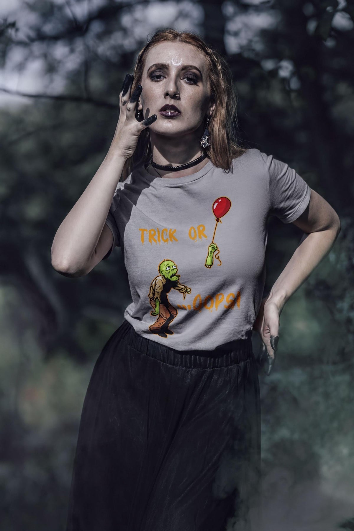 Funny Trick Or Treat Halloween T-Shirt, Comfort Colors® Scary Zombie Tee, Spooky Season Top, Fun Fall Autumn Tshirt