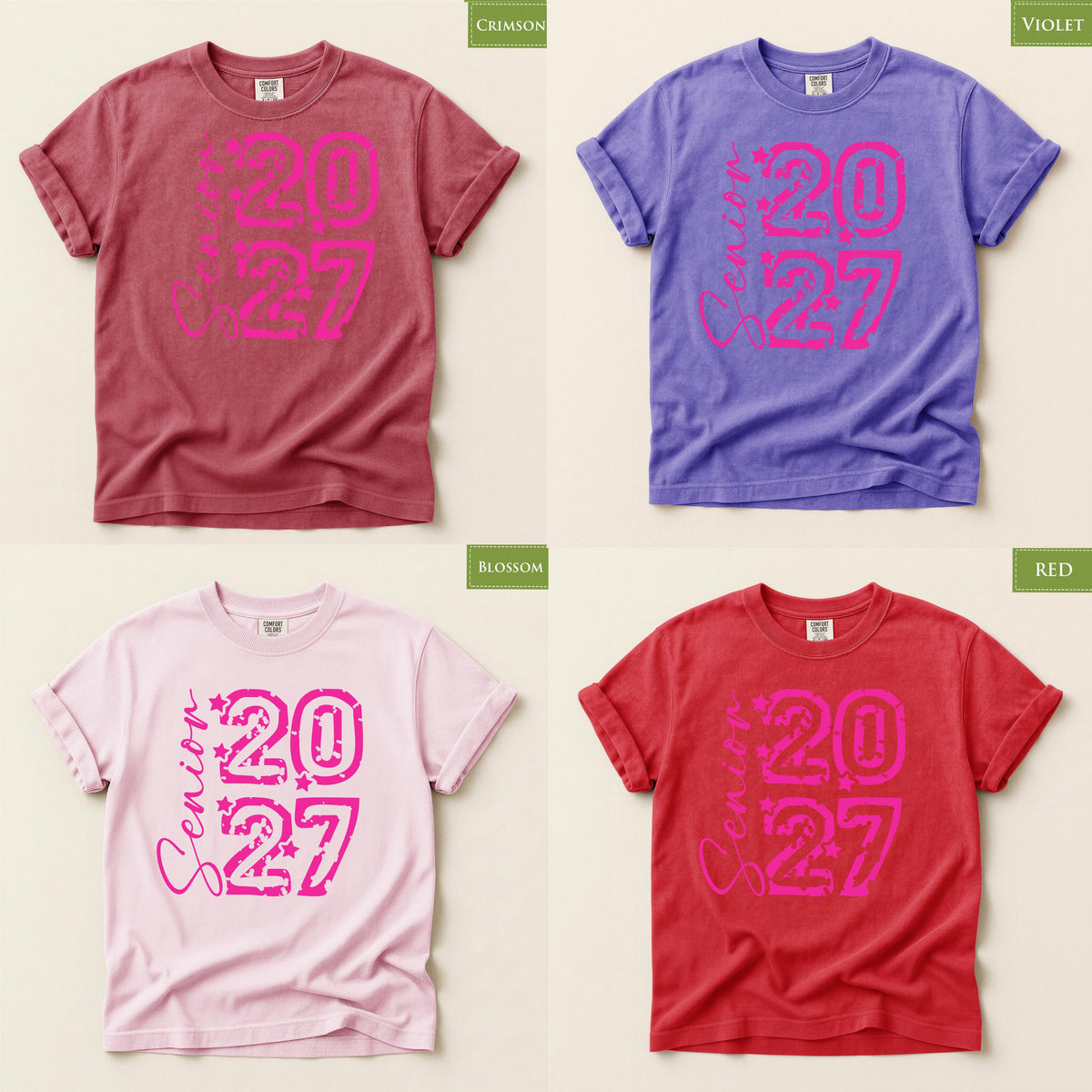 Comfort Colors® Senior 2027 Shirt, Back to School Class of 2027 Graduation Tee, Senior Year Gift Top