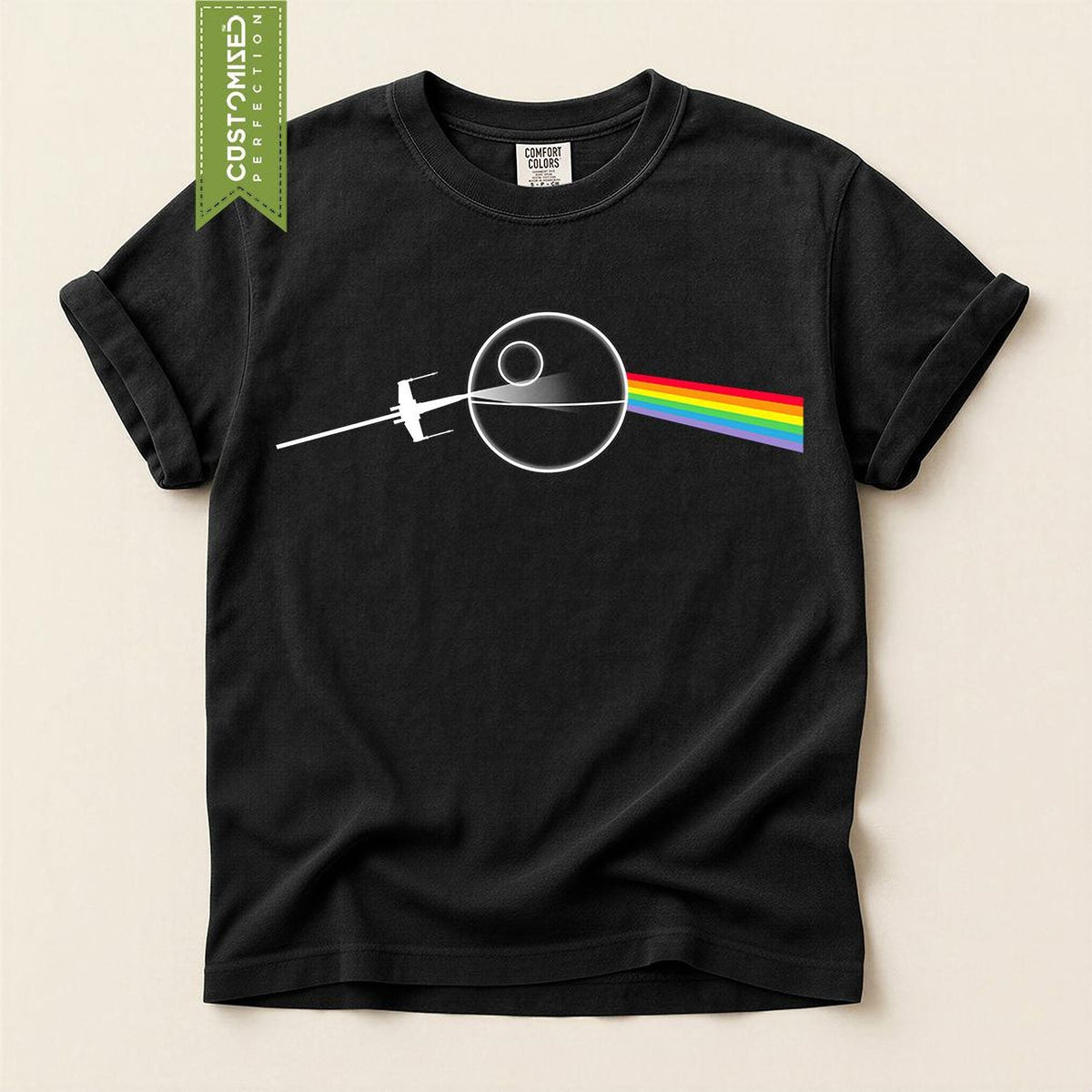 Comfort Colors® Dark Side Of The Death Star T shirt, LGBTQIA2+ Rainbow Tee, Pride Top