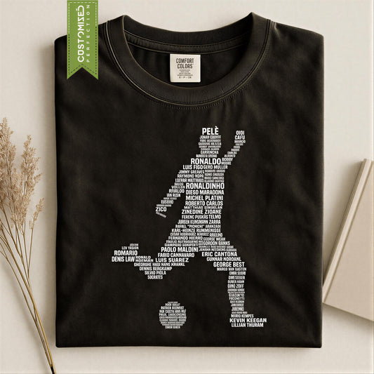 Comfort Colors® Soccer T-shirt, Football Player Legends Tribute Tee