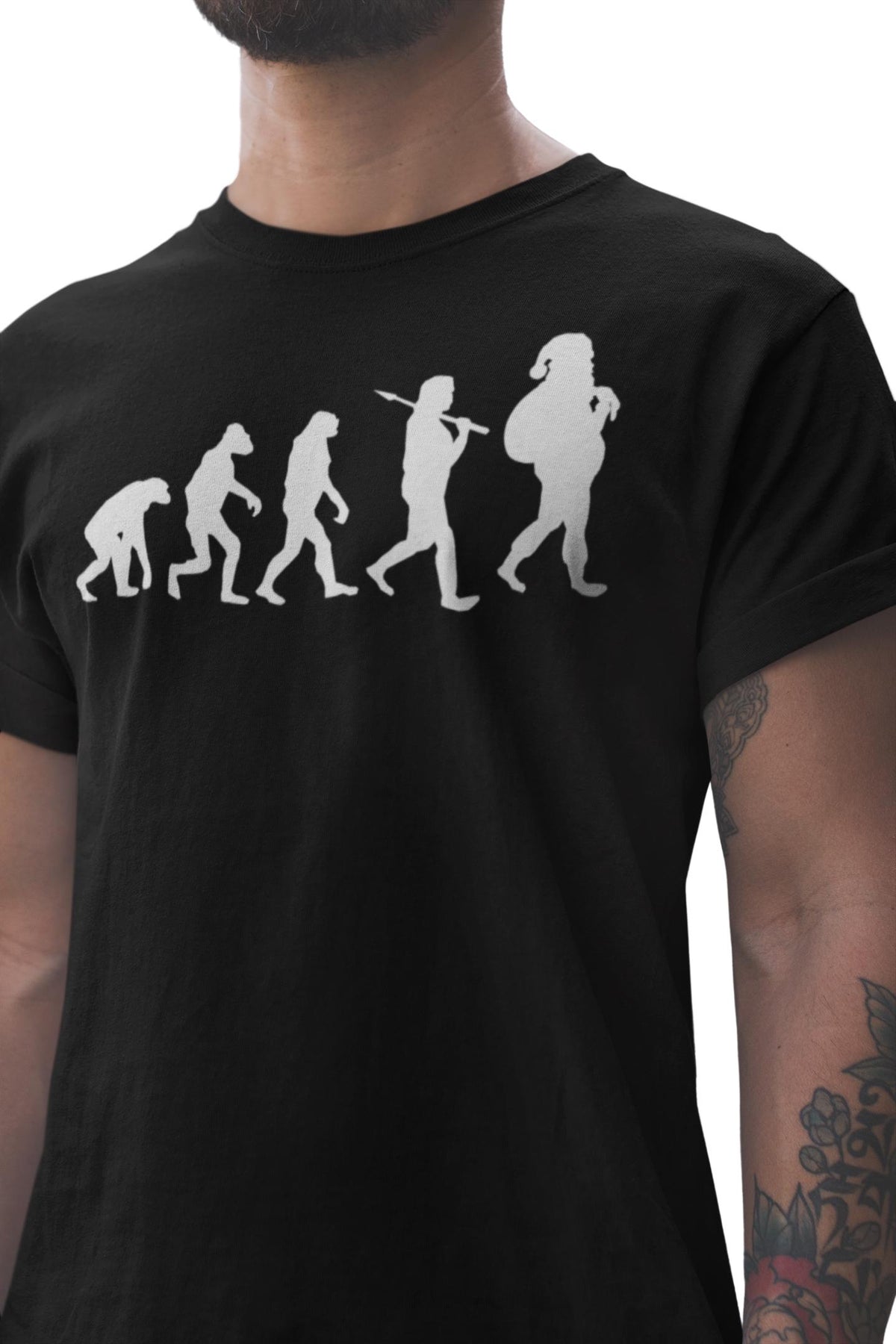Comfort Colors® Santa Evolution Christmas Shirt, Funny Holiday Tee, Retro Santa Graphic, Festive Christmas Gift