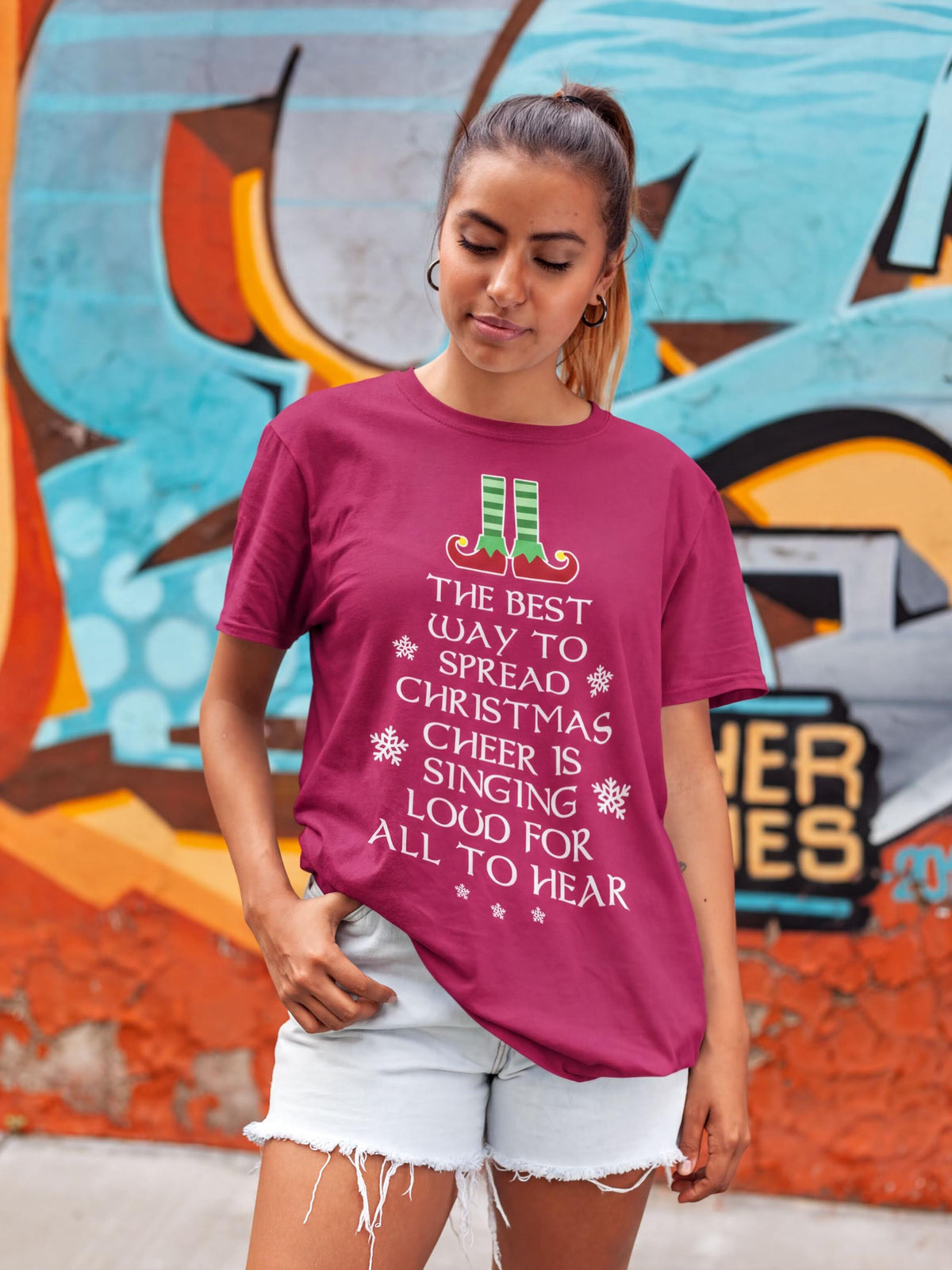 Comfort Colors® Christmas Cheer Shirt, Funny Elf-Inspired Holiday Tee, Singing Christmas Graphic, Festive Gift