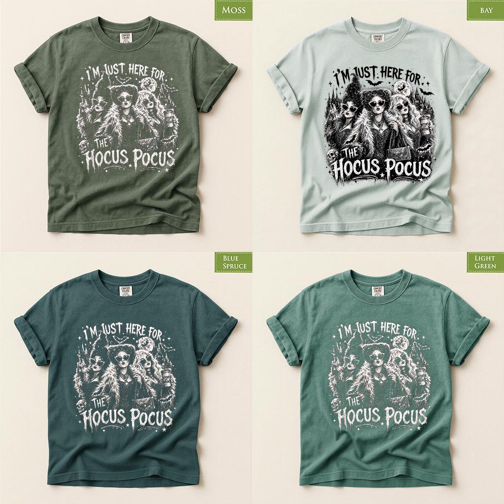 Comfort Colors® Hocus Pocus Halloween Shirt, Witchy Graphic Tee, Spooky Season Salem Vibes