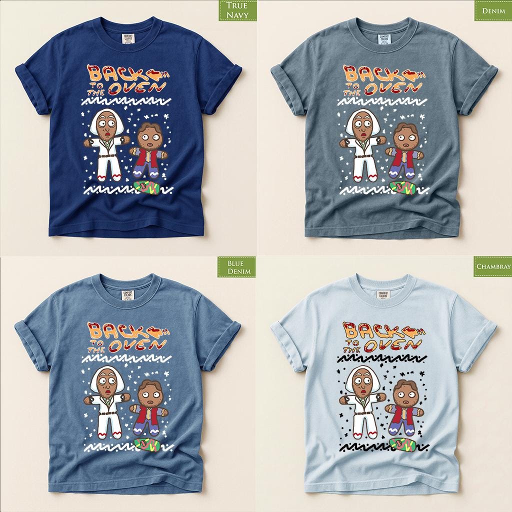 Comfort Colors® Back to the Oven Christmas Shirt, Funny Gingerbread Holiday Tee, Retro Christmas Graphic, Festive Gift