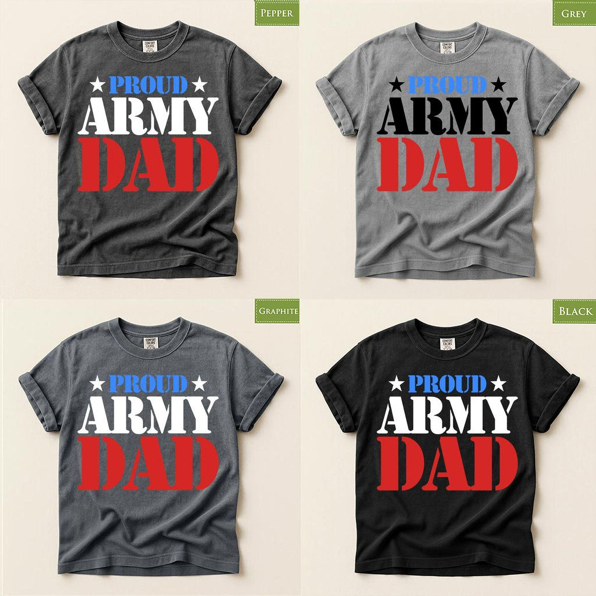 Proud Army Dad Shirt, Comfort Colors® Military Fathers Day Gift for Papa