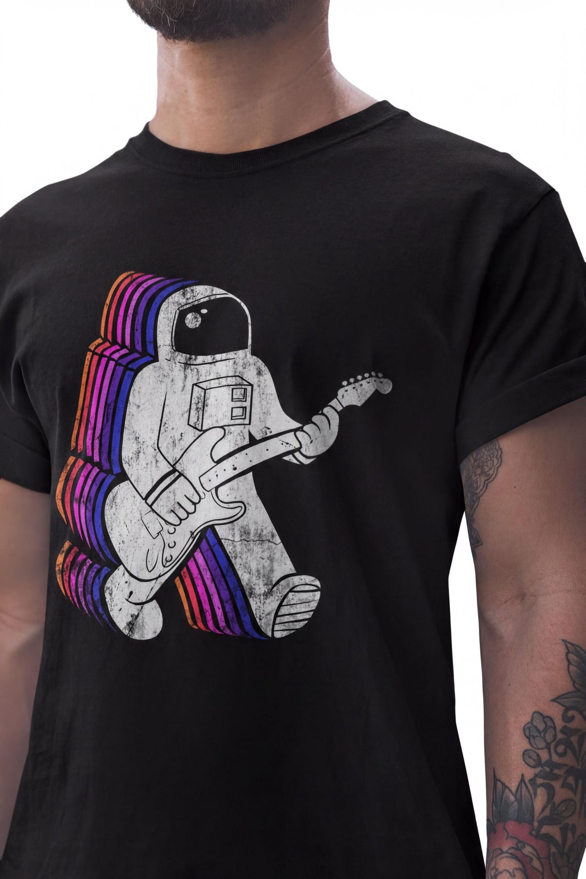 Comfort Colors® Astronaut Guitar T-Shirt, Electric Guitar Player Tee, Rock Music Gift