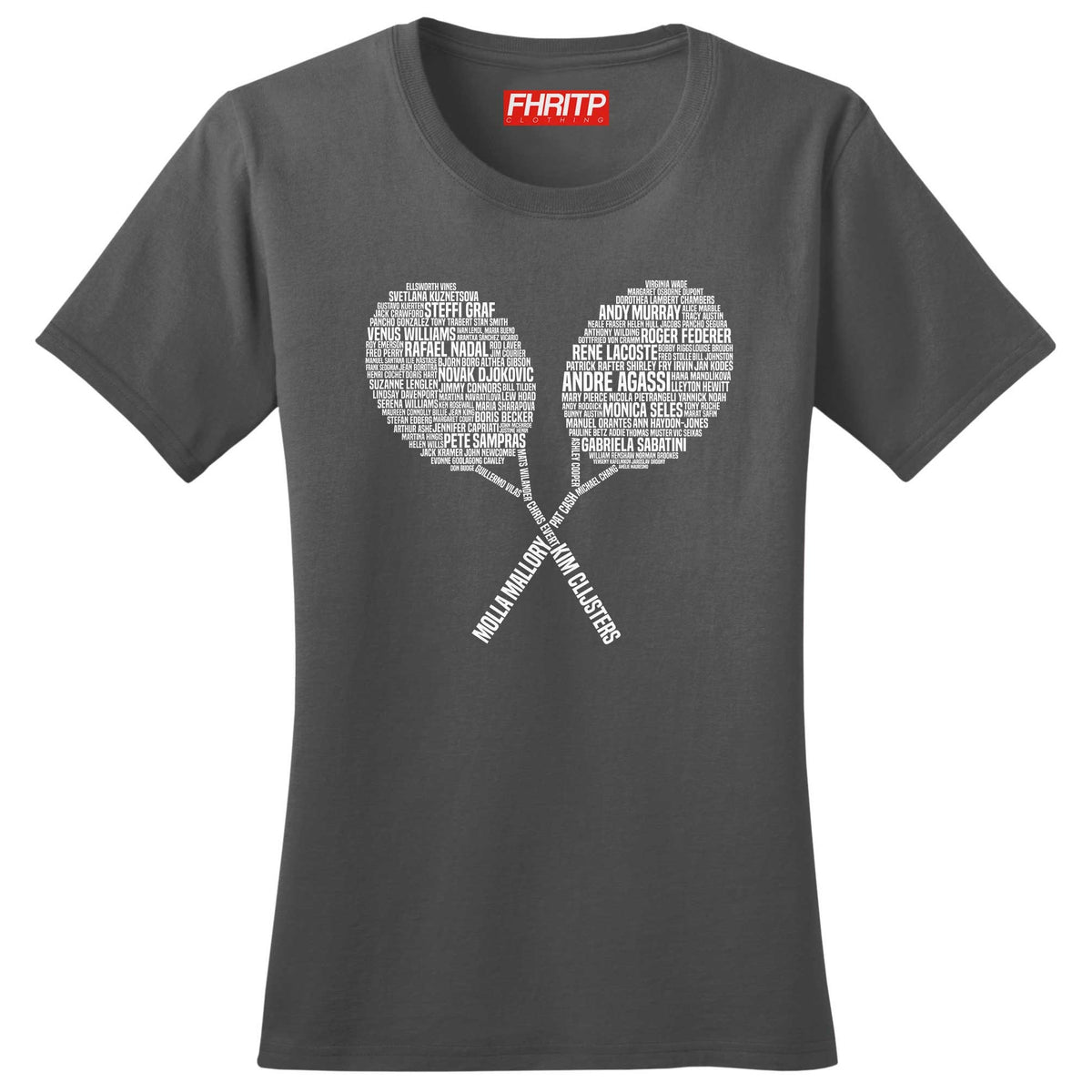 Ladies Tennis Legends Champions Player Tribute T shirt Tee Top T-shirt