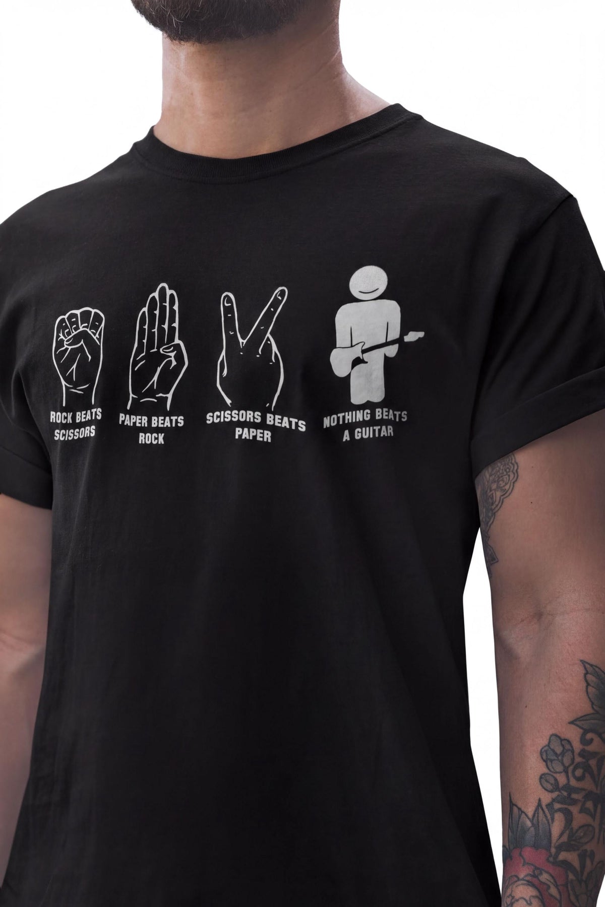 Comfort Colors® Rock Paper Scissors Guitar Shirt, Guitarist Gift Tshirt, Sting Music Lover Tee