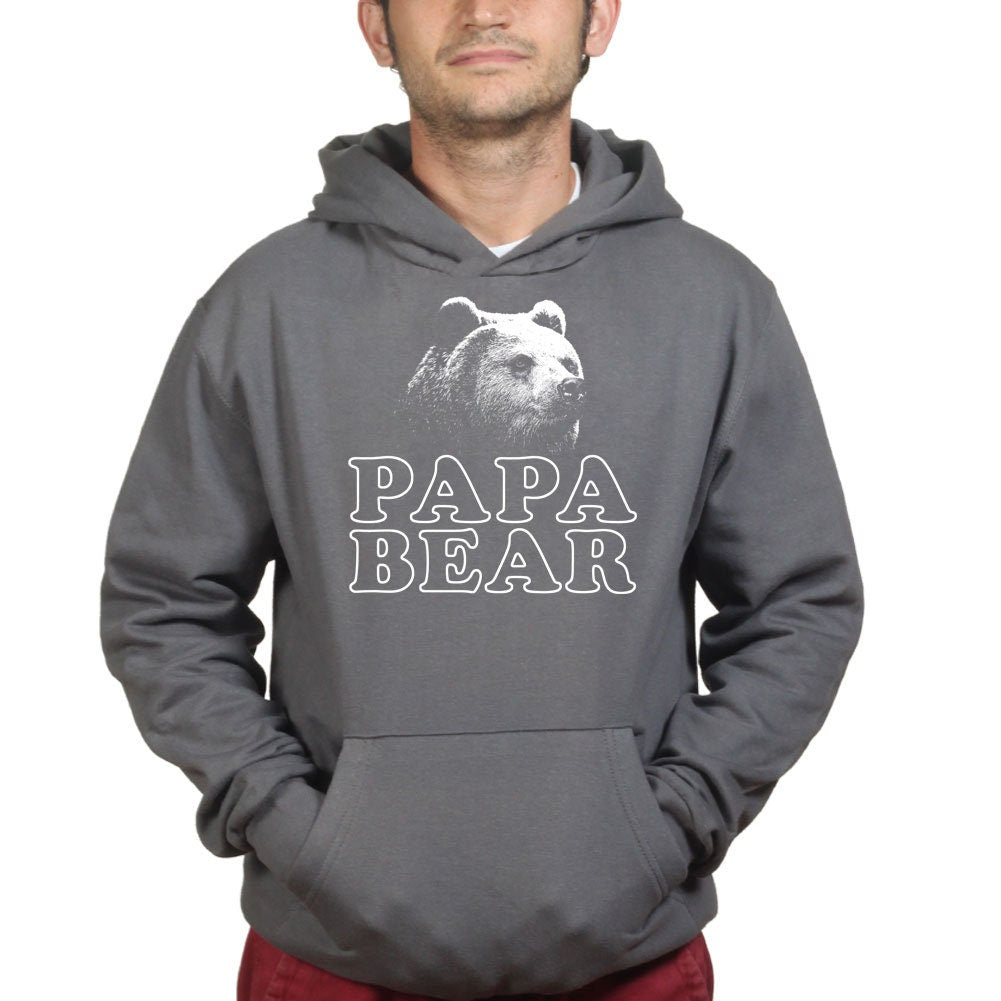 Papa Bear Fathers Day Gift For Dad Daddy Funny Hoodie - R1634
