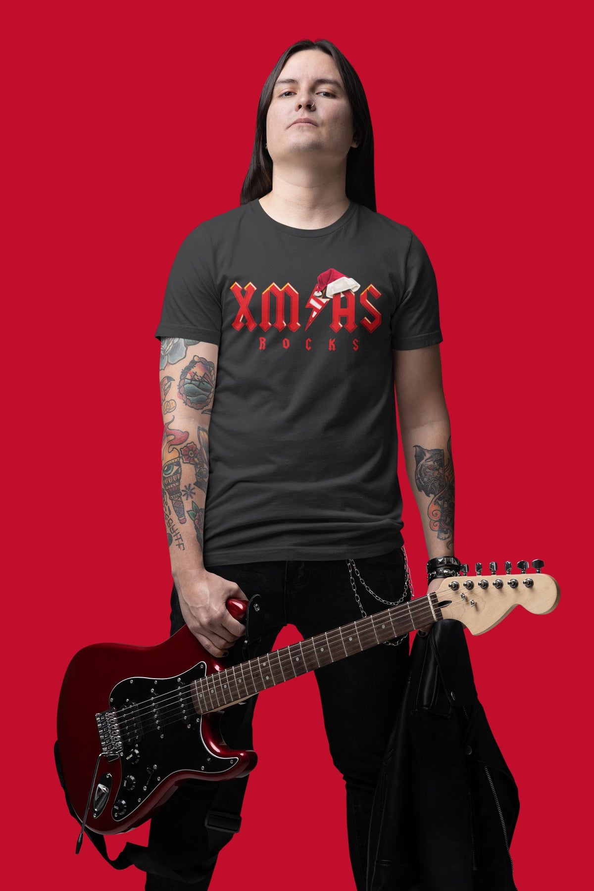 Christmas Rocks Shirt, Acdc Gift, Christmas Gift for Music Lovers, Funny Christmas Tshirt, Rock Heavy Metal Fans