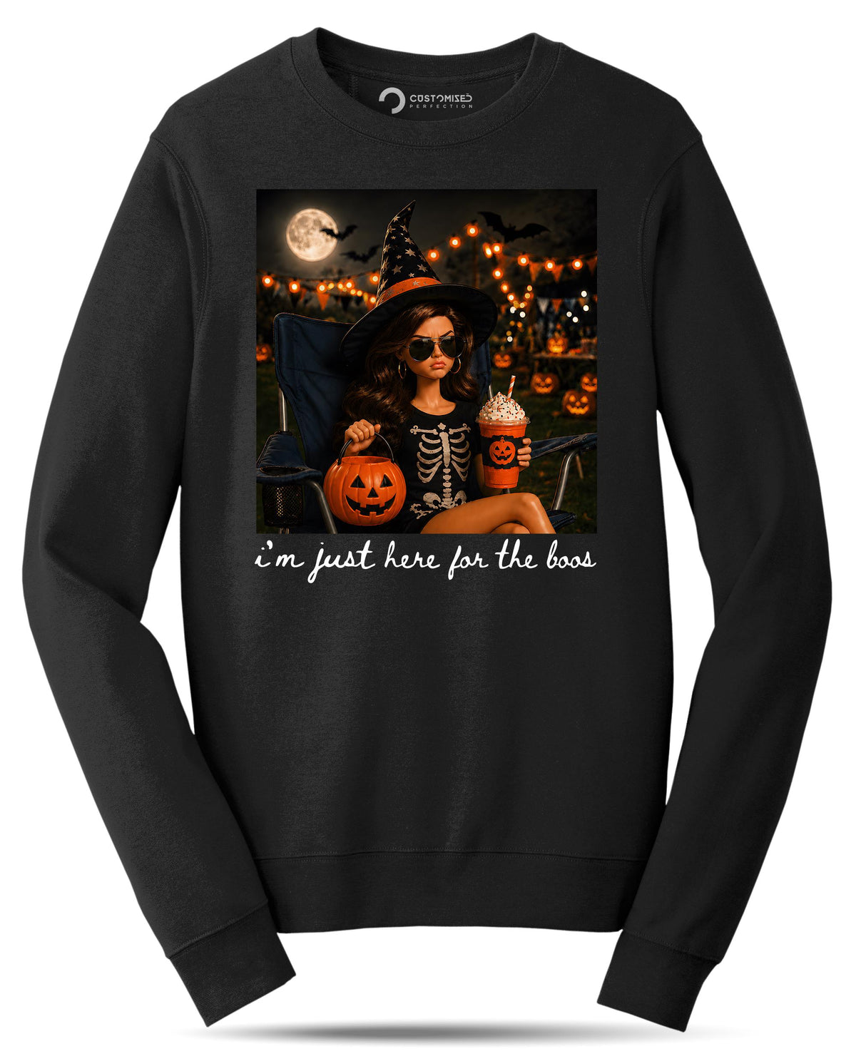 Im Just Here For The Boos Shirt, Witch Hat Halloween T-Shirt, Skeleton Costume Hoodie, Pumpkin Patch Fall Sweatshirt, Halloween Tee Gift