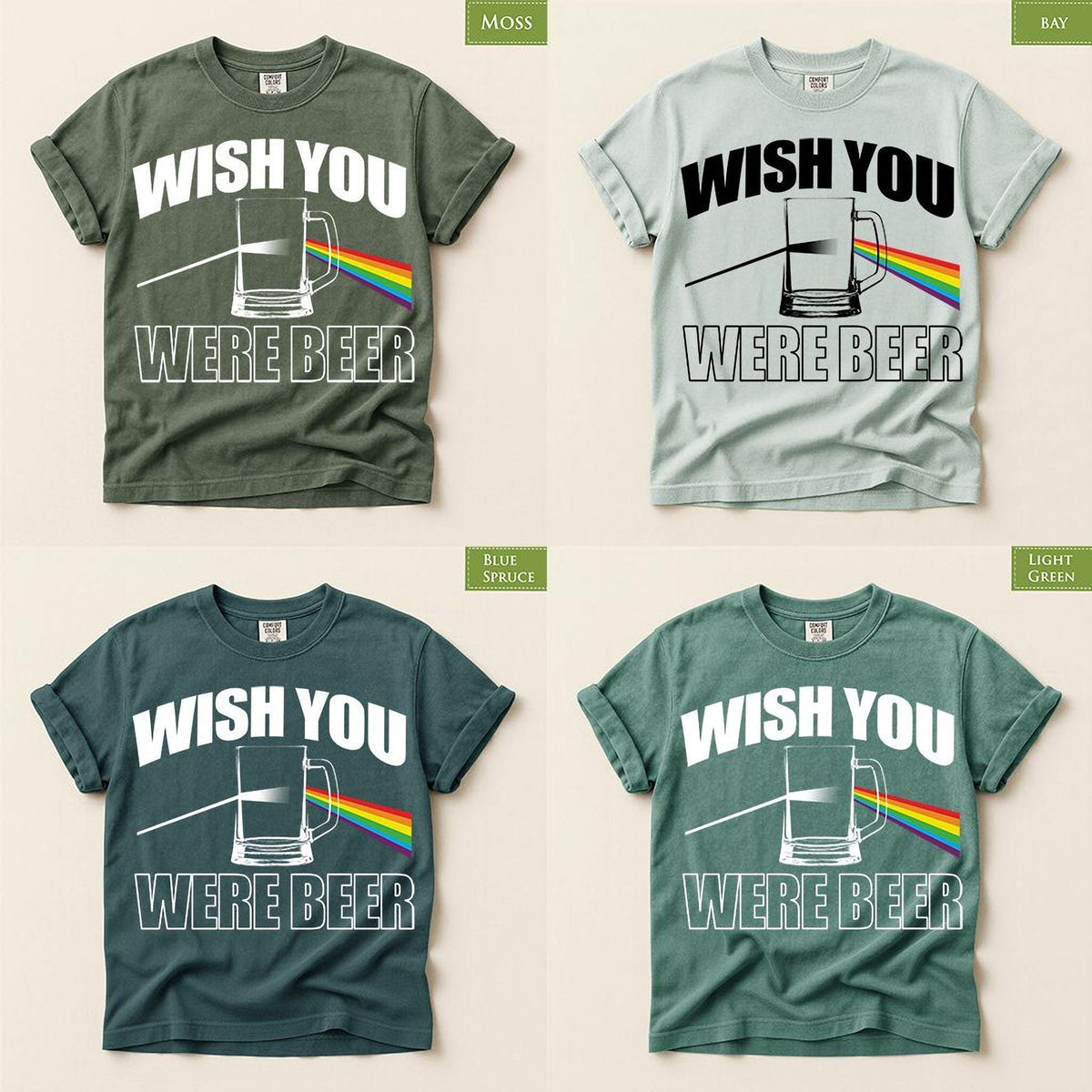 Funny Comfort Colors® Wish You Were Beer Here Shirt, Music Band Tee, Drinking Top