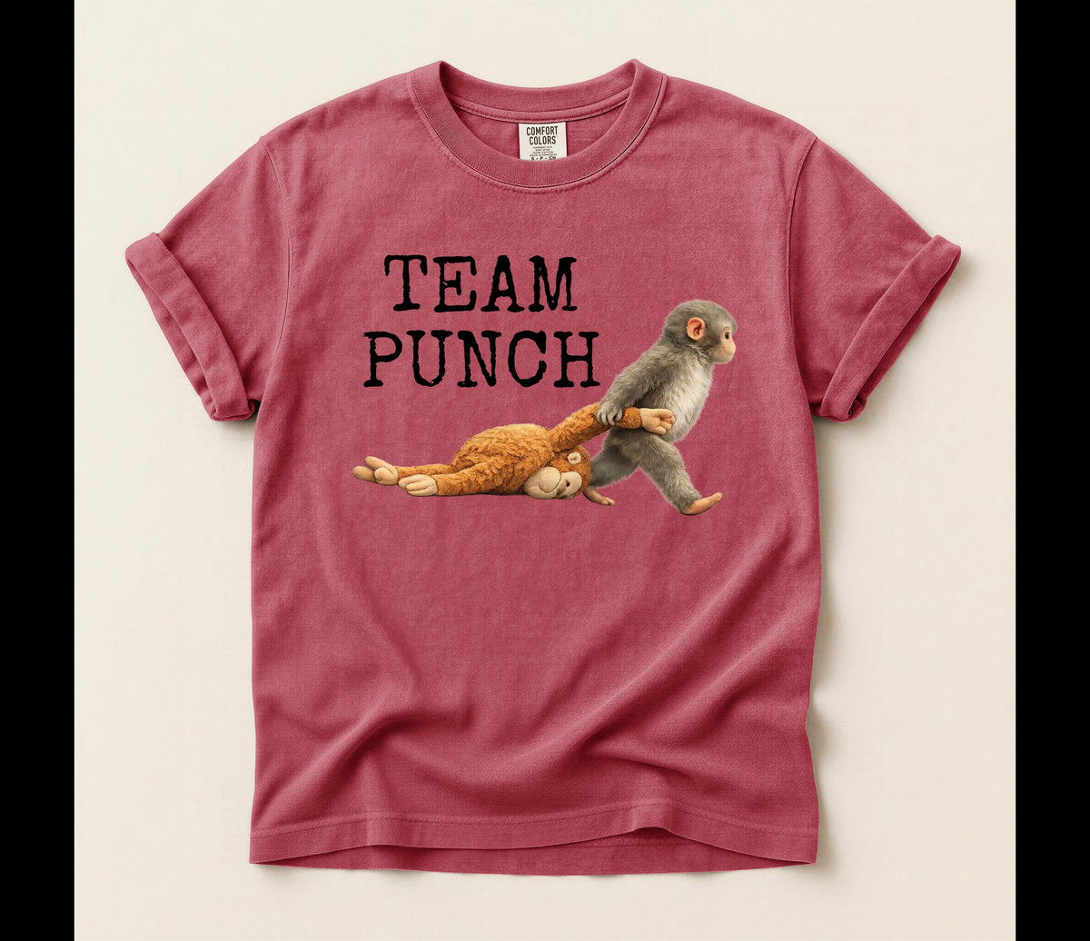 Team Punch Comfort Colors® T-Shirt, Baby Monkey Tee, Emotional Support Tshirt