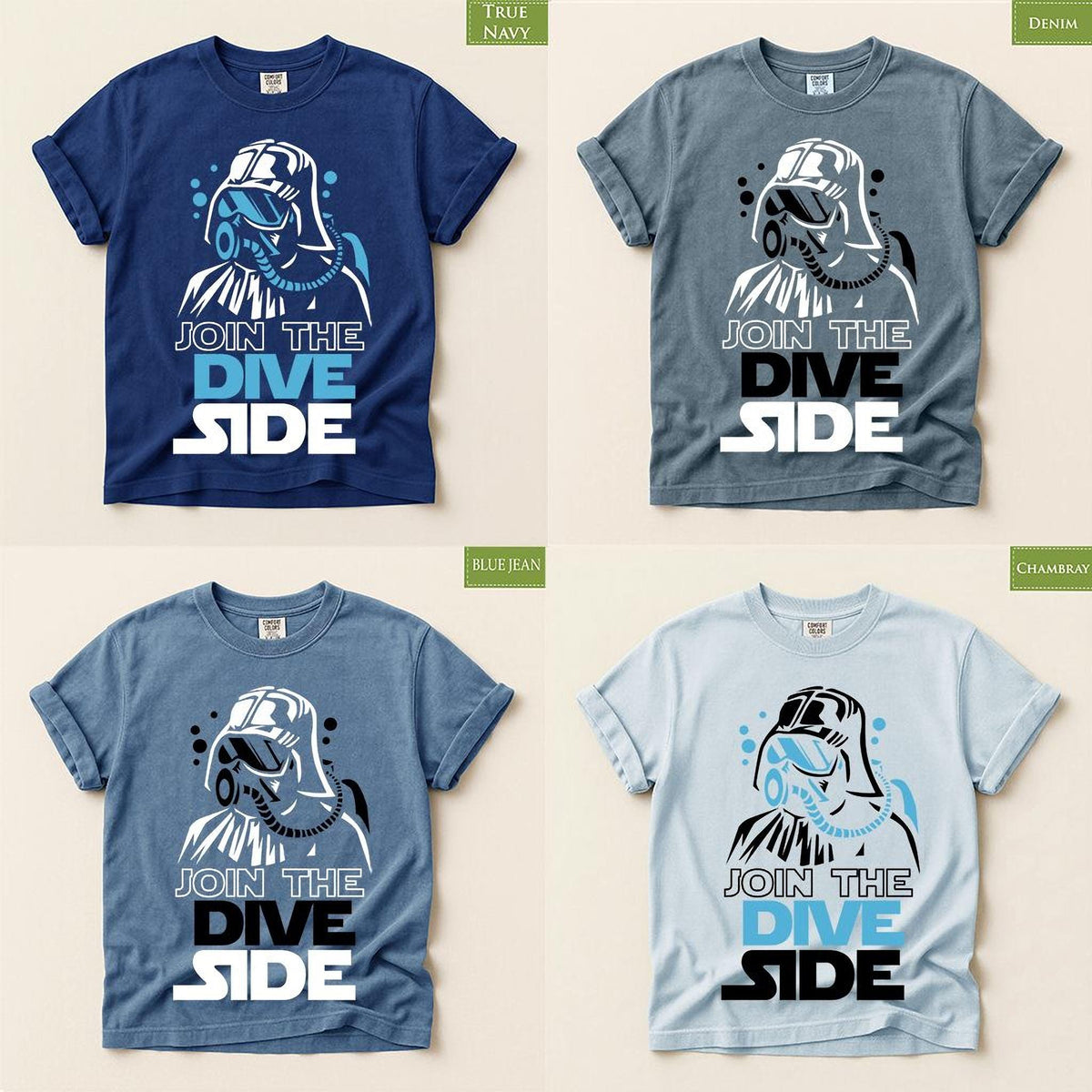 Comfort Colors® Scuba Diving T-Shirt, Join the Dive Dark Side Tee, Diver Gift
