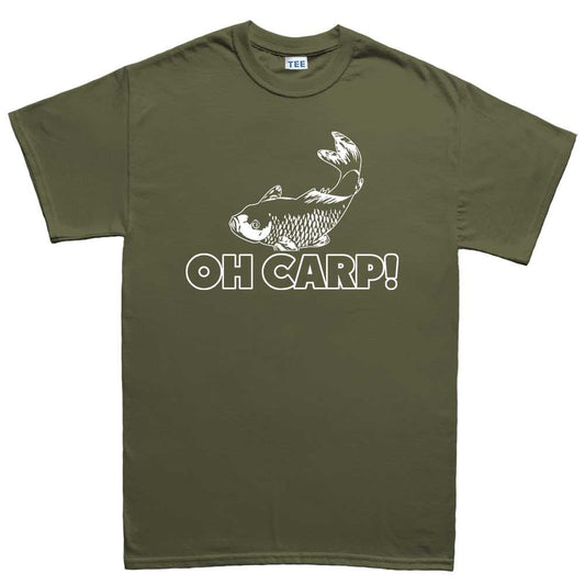Mens Oh Cr*p Carp Funny Fishing Reel Bait T shirt (Tee)