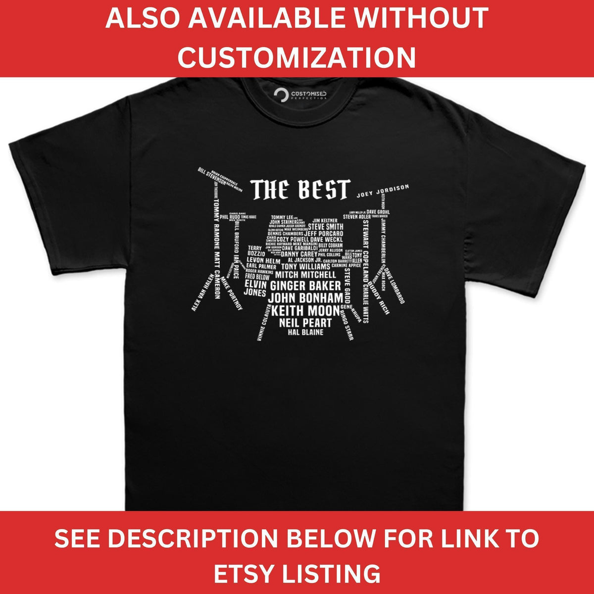 Custom Personalized Drummer Shirt, Gift for Drum Players Tee