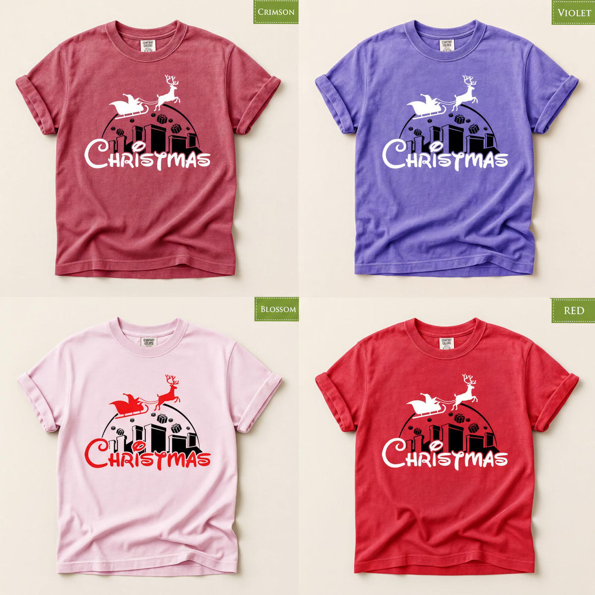 Comfort Colors® Christmas in the City Shirt, Santa Sleigh Holiday Tee, Retro Christmas Graphic, Festive Winter Gift