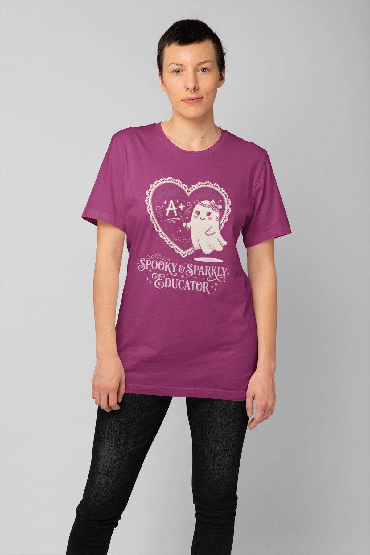 Comfort Colors® Spooky Sparkly Educator Shirt, Back To School  Cute Ghost Teacher Tee, Halloween School top