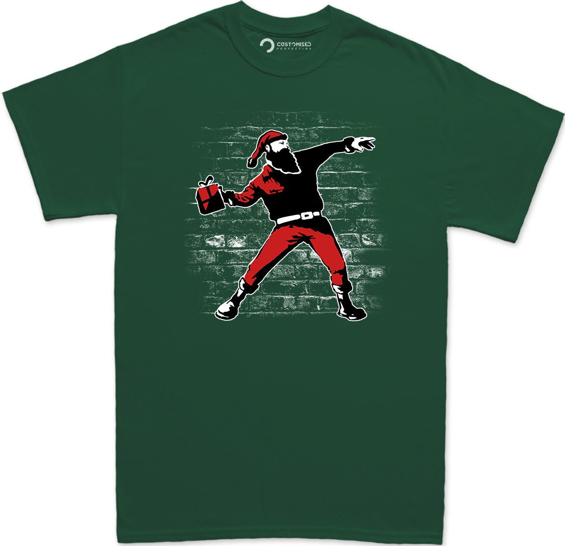 Funny Christmas Mens Shirt, Banksy Street Art Mens Shirt, Christmas Vacation Shirt, Printable Art Banksy T-shirt, Banksy Santa Shirt For Men