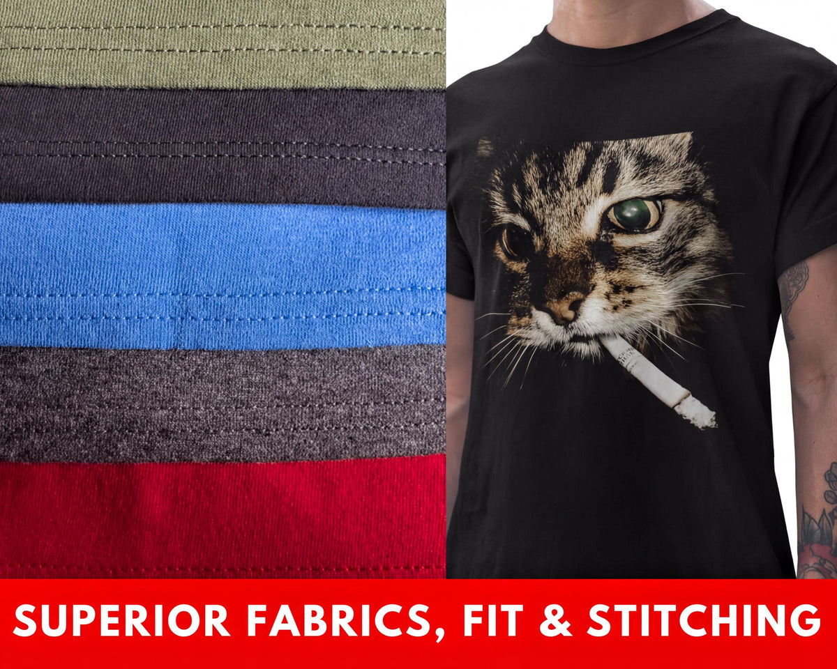 Comfort Colors® Cat Smoking Cigarette Shirt, Funny Feline Design Tee, Cat Lover Top