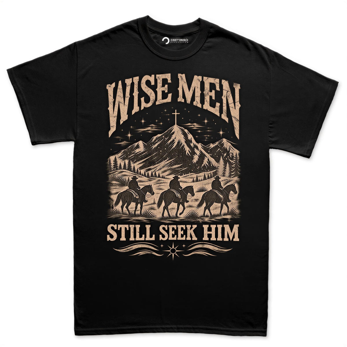 Wise Men Still Seek Him Shirt, Christian Cowboy T-Shirt, Faith Western Mountain Hoodie, Cross Star Sweatshirt, Religious Cowboy Tee Gift