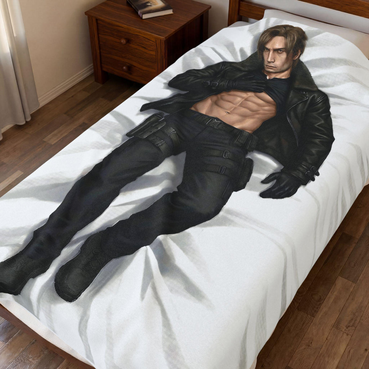 Leon Kennedy Resident Evil 9 Velveteen Plush Blanket, RE9 Game Fan Gift