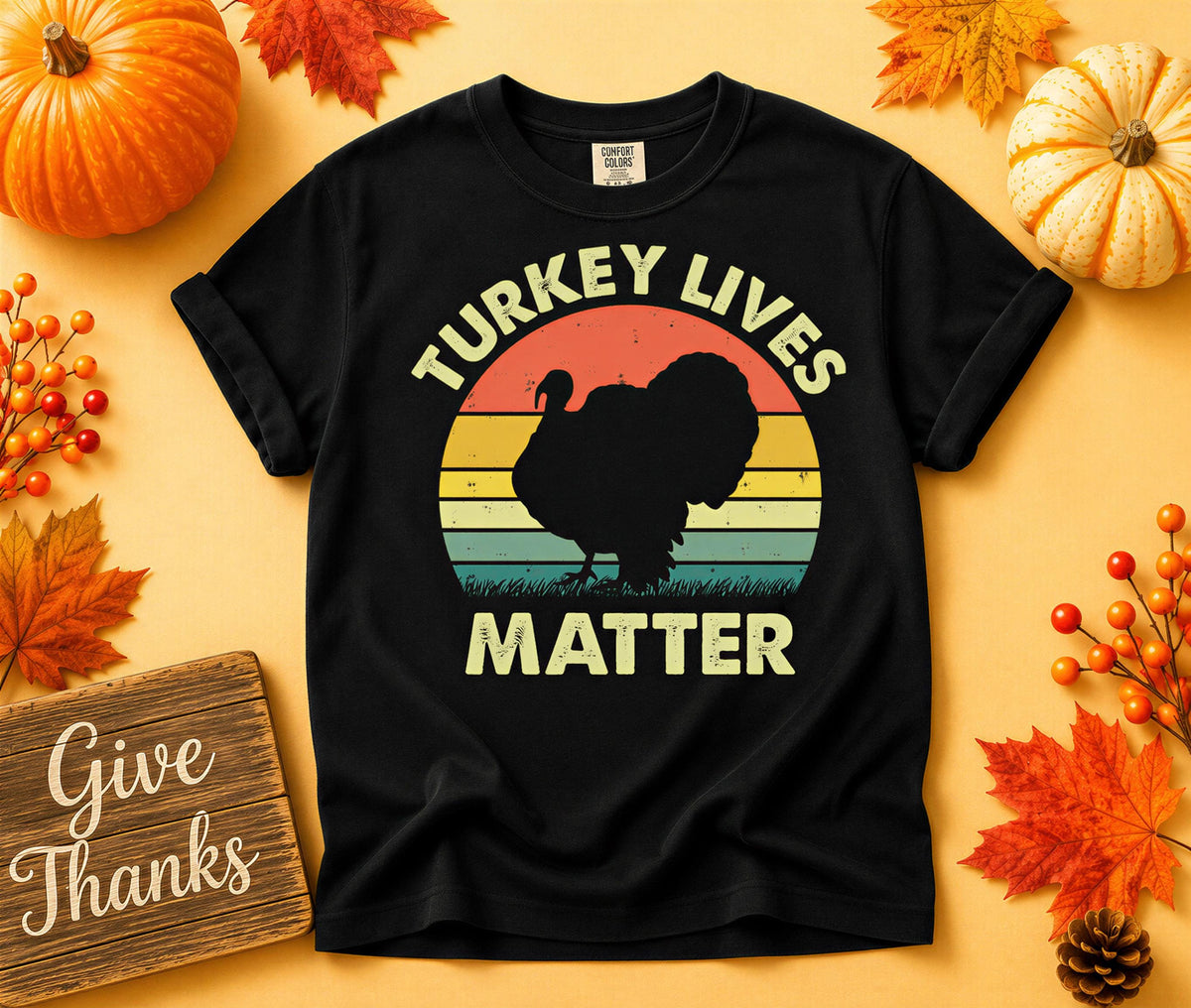 Comfort Colors® Turkey Lives Matter Shirt, Funny Thanksgiving Tee, Turkey Lover Fall Graphic