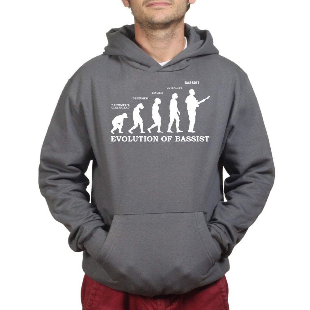 Evolution of Bassist Bass Guitar Funny Musician Hoodie