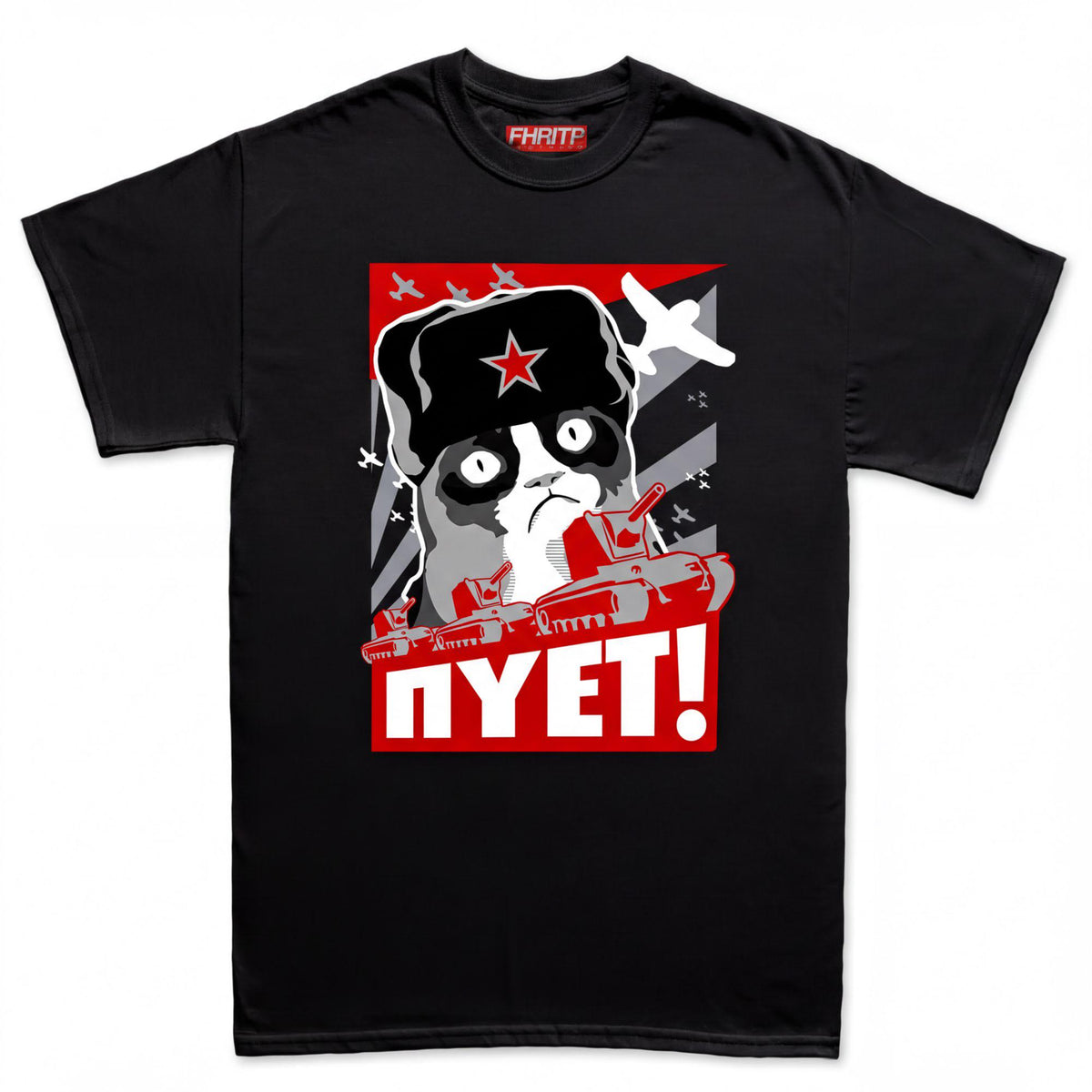 Grumpy Russian Feline Shirt, Funny Meme Cat NIET NOPE Tshirt, Sarcastic Tee Top
